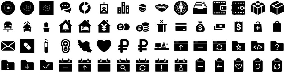 Obraz na płótnie Canvas Set Of Throb Icons Isolated Silhouette Solid Icon With Problem, Health, Hurt, Vector, Disease, Pain, Care Infographic Simple Vector Illustration Logo
