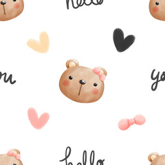 baby bear seamless pattern