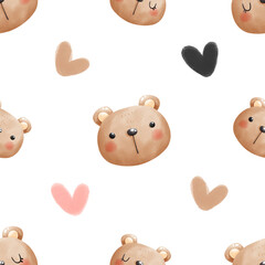 baby bear seamless pattern
