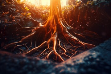 Enchanting Tree Roots Embracing the Earth