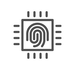 Biometric related icon outline and linear symbol.