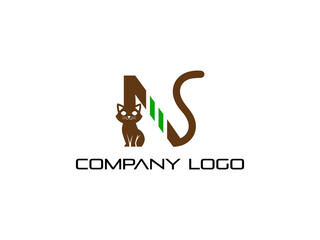 Modern abstract digital logo. typography, Creative cat logo and  Minimal technology   vector illustration logo.  symbol set for  artist, modern style Awesome logo in shape a template Mode flat.