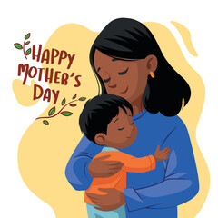“Happy Mother's Day” greeting vector illustration design for mother's day