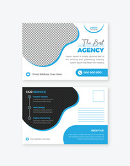 Modern Creative corporate business Modern postcard EDDM design template, Editable creative corporate Postcard Design vector