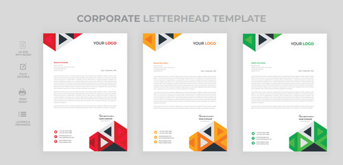 Modern professional business letterhead template, a4 size brochure, flyer design, vector illustration