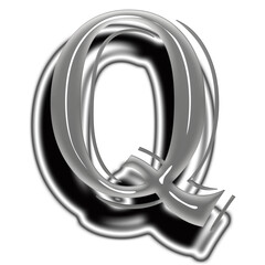 3d silver letter Q