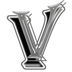 metal font letter V