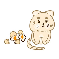 Cute cat character is so naughty
