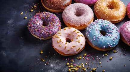 Naklejka premium Sweet assorted donuts for National Donuts Day