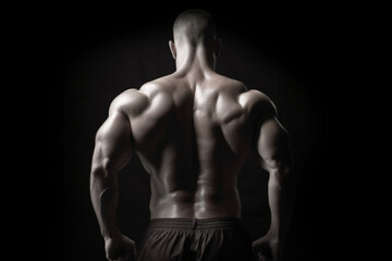 rear view of muscular man