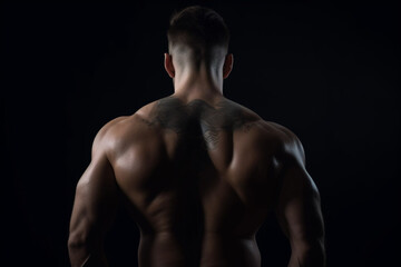 Fototapeta na wymiar rear view of muscular man