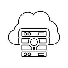 Cloud, seo, storage icon. Line, outline design.