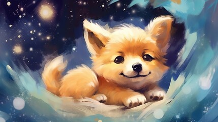 Obraz na płótnie Canvas puppy baby illustration Generative AI