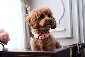 fashionable collar and leash combination for stylish pet, created with generative ai