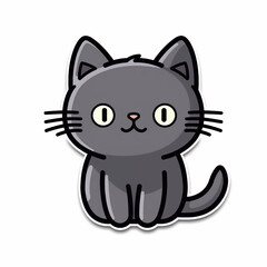 Fototapeta na wymiar Cute Basic Cat Logo version 6