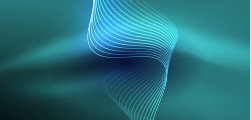 Naklejka premium Abstract background neon wave. Hi-tech design for wallpaper, banner, background, landing page, wall art, invitation, prints, posters
