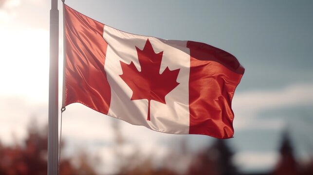 Canada flag illustration for background template. Ai generative