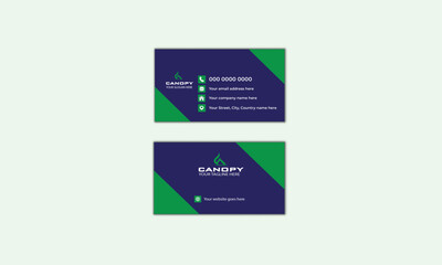 Creative Business Card Template Vector, corporate business  card design template. green Business card template.