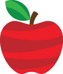 red apple with leaf vector image or clipart