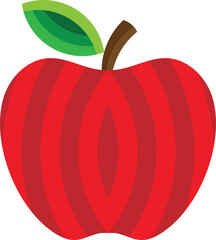 red apple with leaf vector image or clipart