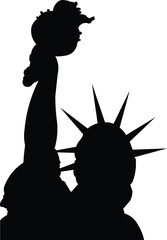 statue of liberty silhouette vector	
