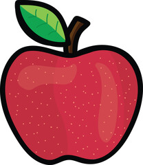red apple with leaf vector image or clipart