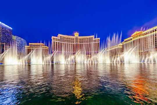 famous Bellagio Hotel with water games in Las Vegas
