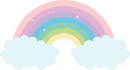 rainbow in the cloud vector image or clipart
