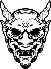 vintage scary demon head concept
