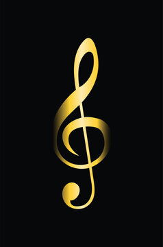 golden treble clef vector image or clipart