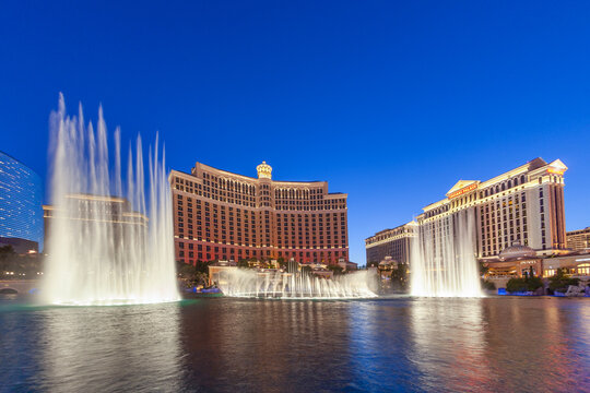 famous Bellagio Hotel with water games in Las Vegas