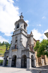 Fototapeta na wymiar Church of San Bartolome in the town of Ibarra province of Gipuzkoa next to Tolosa, Basque Country