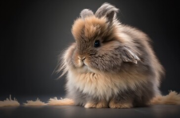 Cute domestic rabbit. Generative AI.