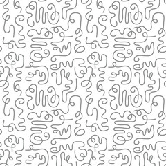 Line doodle seamless pattern. Modern abstract backdrop
