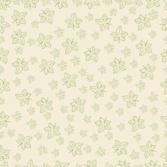 seamless pattern with contours of maple leaves