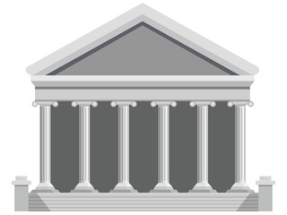 Obraz premium Exterior of a court building isolated on a white background