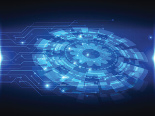 Fototapeta na wymiar abstract blue power cyber digital technology futuristic