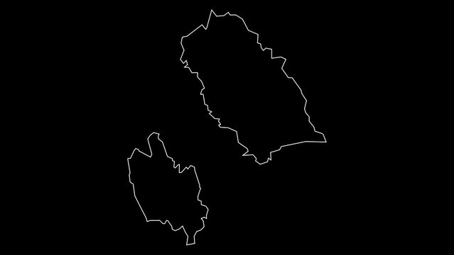 Embera-Wounaan province map of Panama outline animation