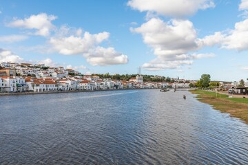 Fototapeta na wymiar Daytime view of River Sado in Alcacer do Sal, Portugal