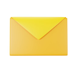 3d icon mail isolated on transparent background