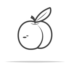 Apricot outline icon transparent vector isolated