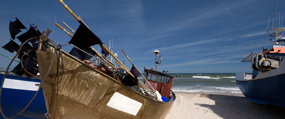 FISHING BOATS - Small ships on the sea shore
