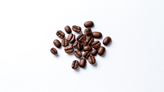 A coffee beans on a white background. Generative AI.
