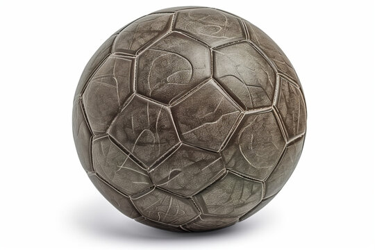 Soccer ball isolated on the white background without shadow, Sport equipment with detailed texture and stitches,