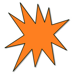 Fototapeta na wymiar Orange Burst or Explosion Icon