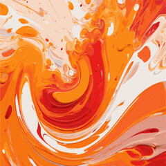 Fototapeta premium illustrative smooth brush of oil paint strokes, orange and red oil color in diagonally direction ,vector illustration, background texture and backdrop
