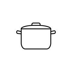 Pan line icon, cooking food logo vector
