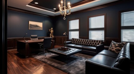 A sleek and sophisticated work design of a law firm office