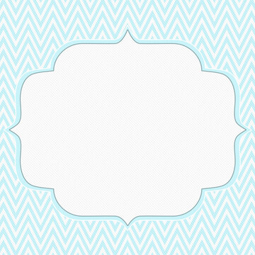 Teal and White Chevron Zigzag Frame Background