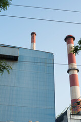Chimneys in the power plant area
